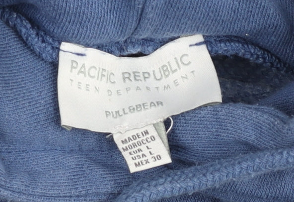 Pull&Bear Teens Blue Los Angeles Pullover Hoodie Size L