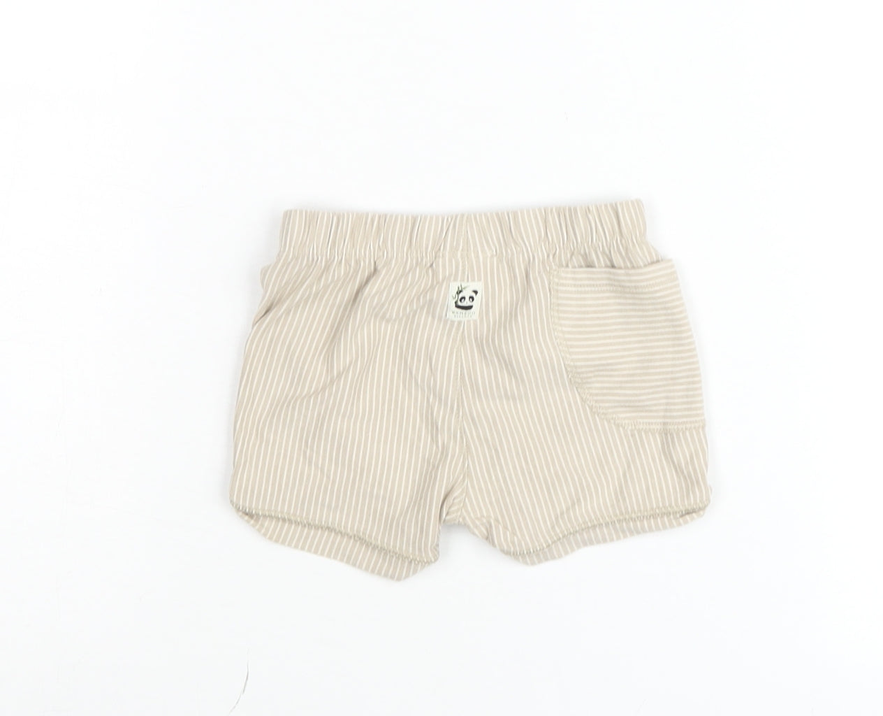 United Colors of Benetton Beige Striped Baby Shorts 6-9 Months Elastic Waist
