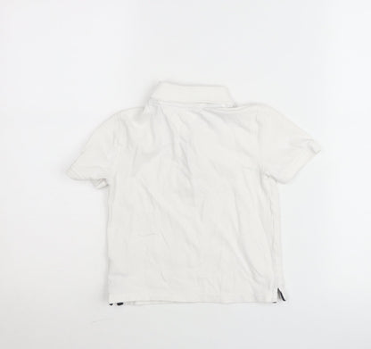 Tommy Hilfiger Boys White Polo Shirt 5 Slim Cotton Short Sleeve
