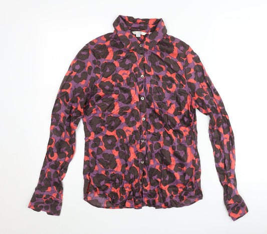 Boden Women's Multicoloured Animal Print Button-Up Shirt UK 10