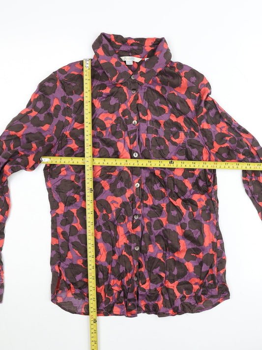 Boden Women's Multicoloured Animal Print Button-Up Shirt UK 10