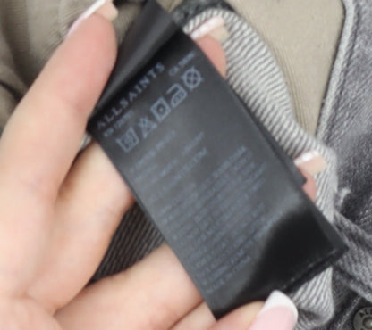 AllSaints Women’s Grey Pistol Straight Fit Distressed Jeans W34