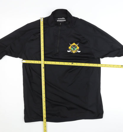 O'Neills Men's Black Slim Fit 1/4 Zip Sports Sweatshirt Size L