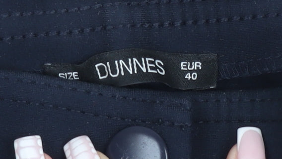 Dunnes Womens Navy Size 12 Straight Leg Stretch Work Trousers