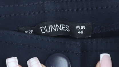 Dunnes Womens Navy Size 12 Straight Leg Stretch Work Trousers
