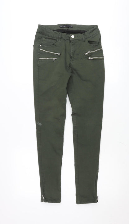 Freequent Women's Green Skinny Zip Jeggings Size M