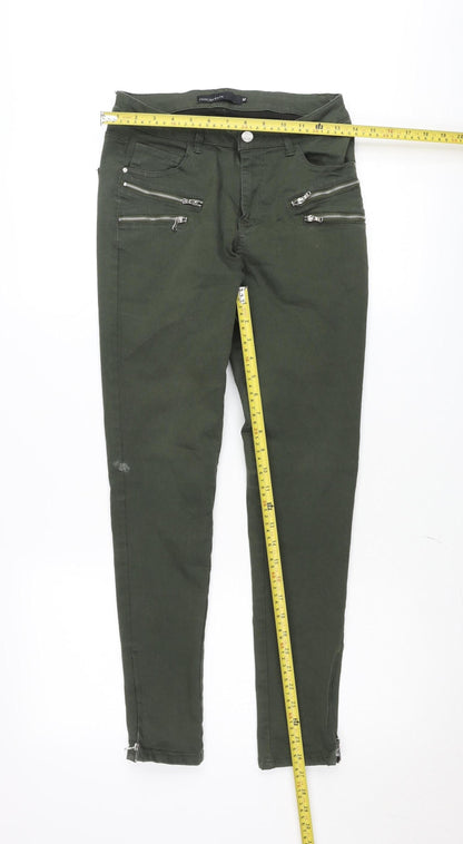 Freequent Women's Green Skinny Zip Jeggings Size M