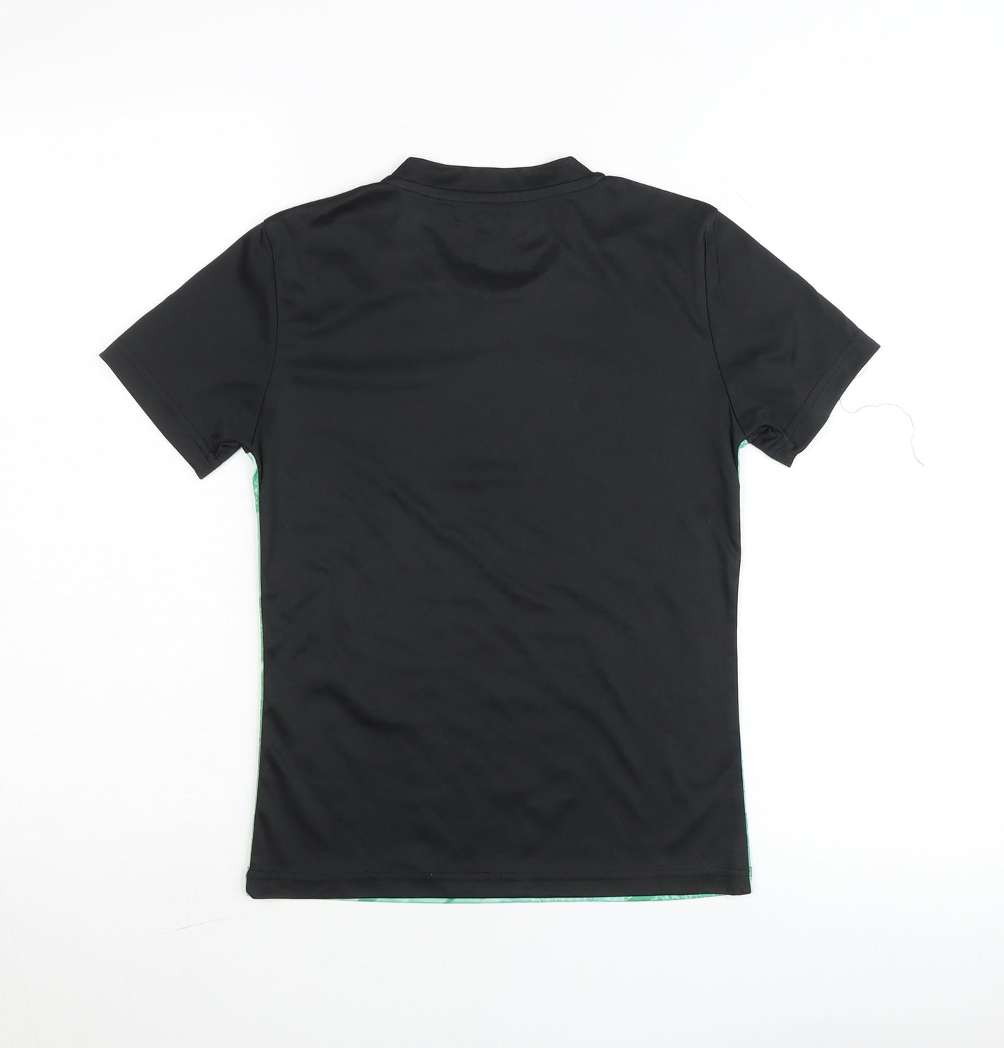 Football Camp FAI Boys Green Black Short Sleeve T-Shirt Size YS Polyester Sportswear