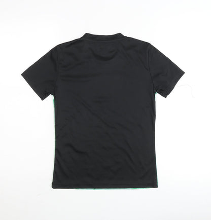 Football Camp FAI Boys Green Black Short Sleeve T-Shirt Size YS Polyester Sportswear