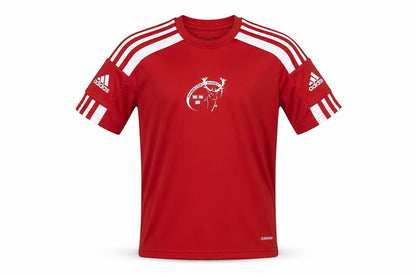 Adidas Boys Red 9-10 Years Rugby Aeroready Short Sleeve Sports T-Shirt