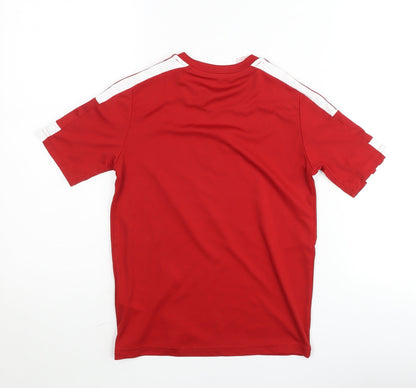 Adidas Boys Red 9-10 Years Rugby Aeroready Short Sleeve Sports T-Shirt