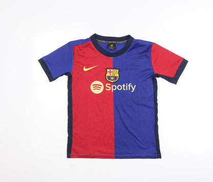 SaoViet Sport Boys Blue Red Barcelona Football Shirt Size 11 Short Sleeve Polyester