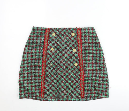 Savida Women's Multicoloured Tweed Short Pencil Skirt Size S
