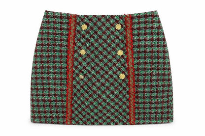 Savida Women's Multicoloured Tweed Short Pencil Skirt Size S