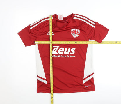 Adidas Boys Red Cork City Football Jersey 13-14 Years Sports Shirt