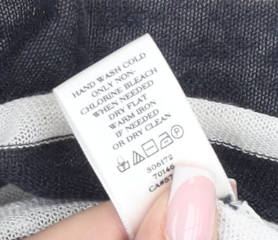 Ann Taylor Women’s Black White Stripe V-Neck Cardigan M