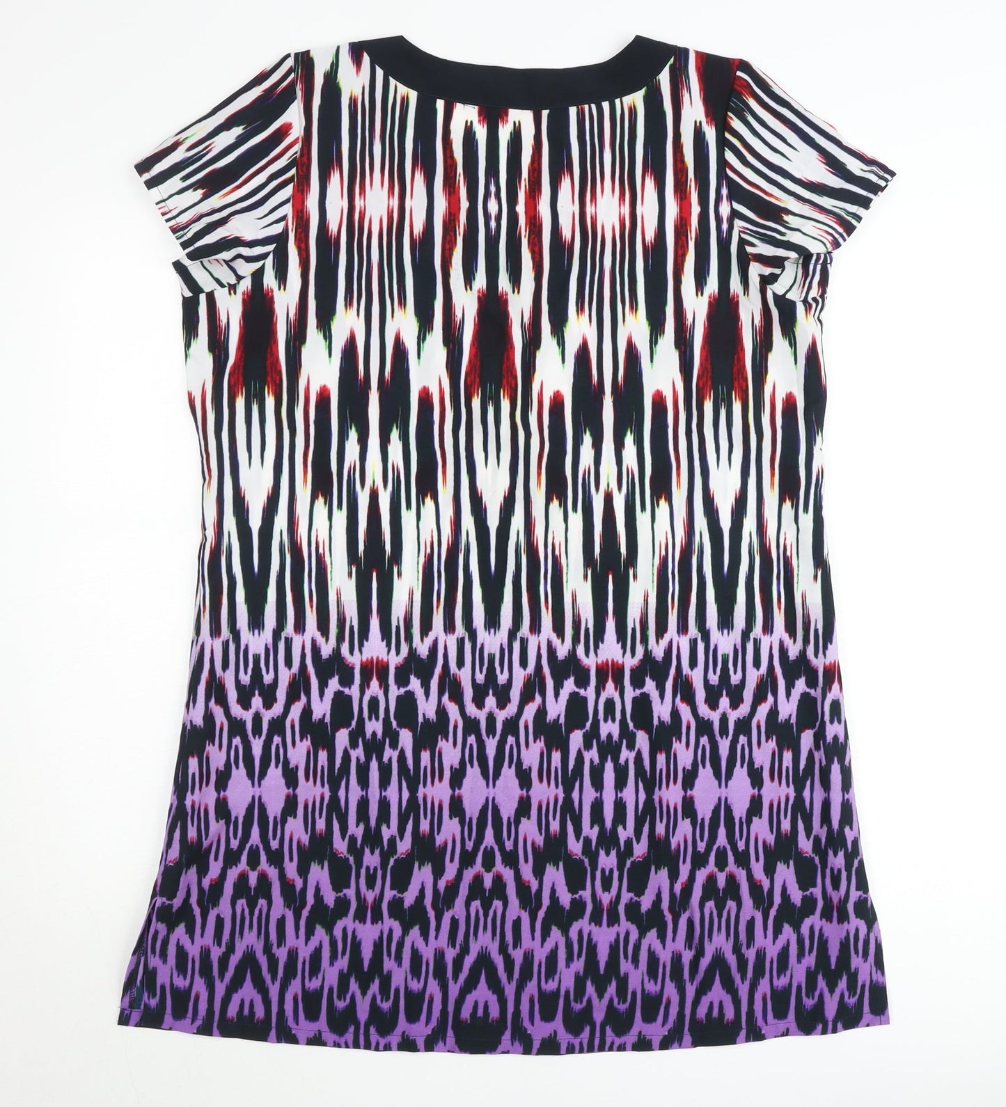 Epilogue Women's Multicoloured Tunic Blouse Size 16 Short Sleeve V-Neck