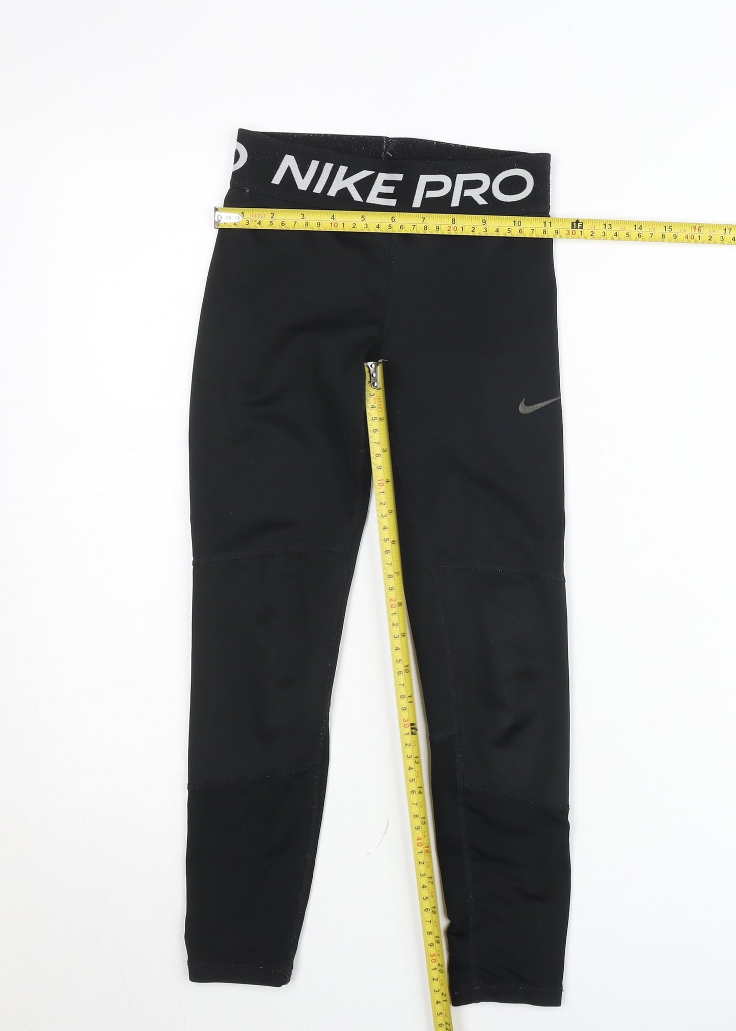 Nike Pro Girls Black Dri-FIT Ankle Leggings Size S (128-137 cm)