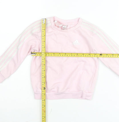 Adidas Pink Pullover Sweatshirt Unisex Baby 18–24 Months Crew Neck Jumper