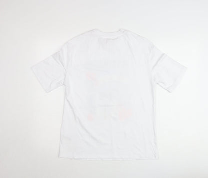 Savida Women White Sequin Mykonos Print T-Shirt XS