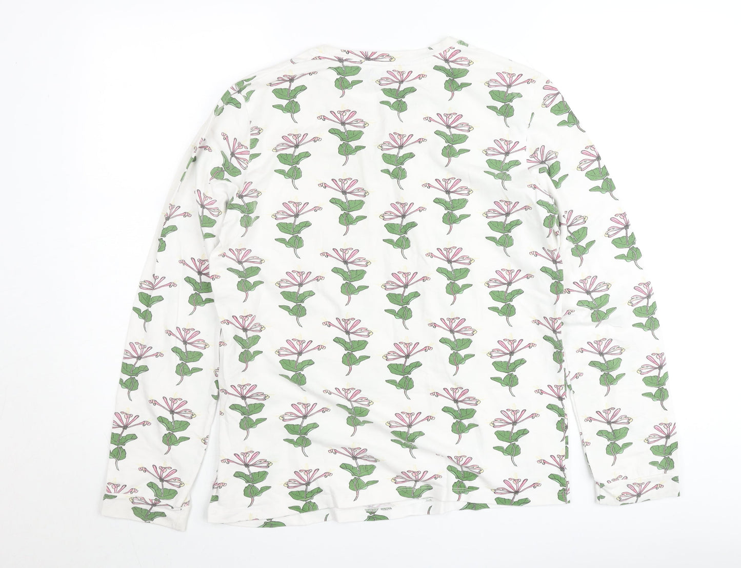 Their Nibs Womens White Floral Cotton Long Sleeve T-Shirt Size L