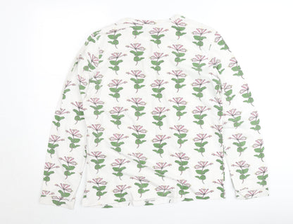 Their Nibs Womens White Floral Cotton Long Sleeve T-Shirt Size L