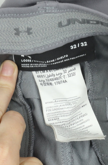 Under Armour Mens Grey 32/32 Walking Trousers Quick Dry Stretch