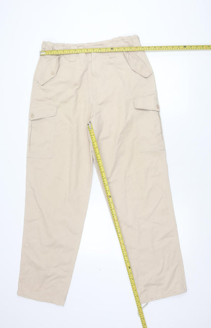 JASPA Women’s Beige Cargo Trousers Size 32 Regular Fit
