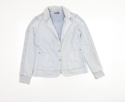 Geisha Women's Blue Cotton Stretch Blazer Jacket Size 12