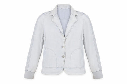 Geisha Women's Blue Cotton Stretch Blazer Jacket Size 12