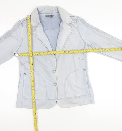 Geisha Women's Blue Cotton Stretch Blazer Jacket Size 12