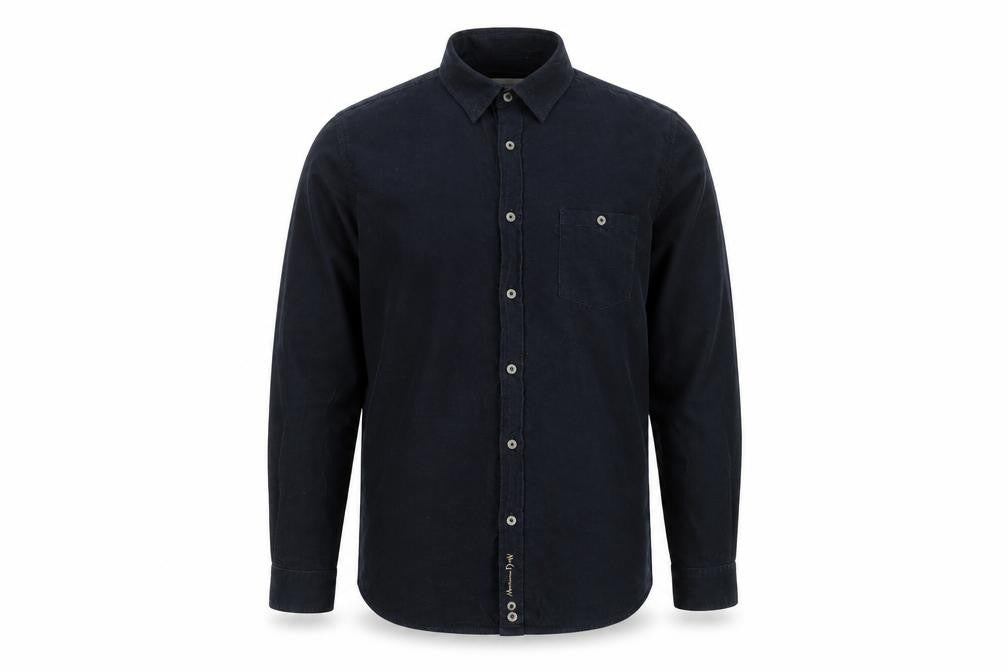 Front view of Massimo Dutti Blue Corduroy Button-Up Shirt Teens, size 14