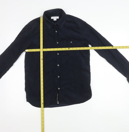 Massimo Dutti Blue Corduroy Button-Up Shirt Teens Size 14