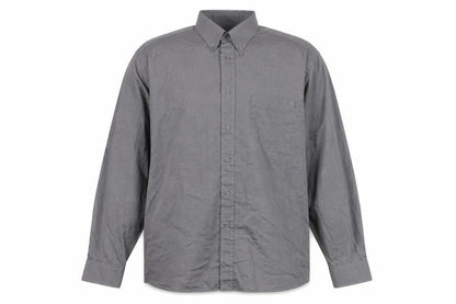 St. Bernard Mens Grey 16in Button-Down Cotton Blend Long Sleeve Shirt