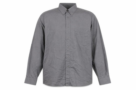 St. Bernard Mens Grey 16in Button-Down Cotton Blend Long Sleeve Shirt
