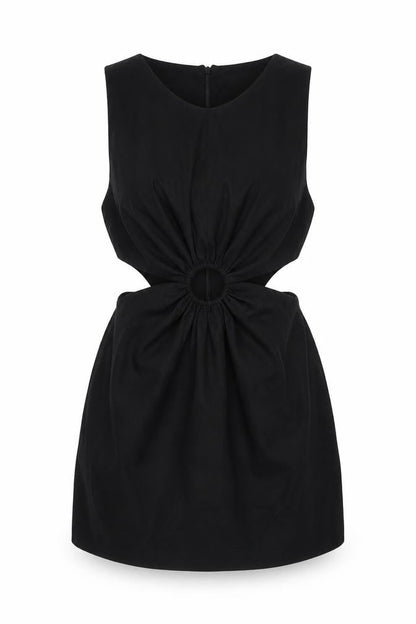 Zara Women Black M Strapless Mini Cut Out Dress