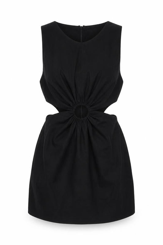 Zara Women Black M Strapless Mini Cut Out Dress