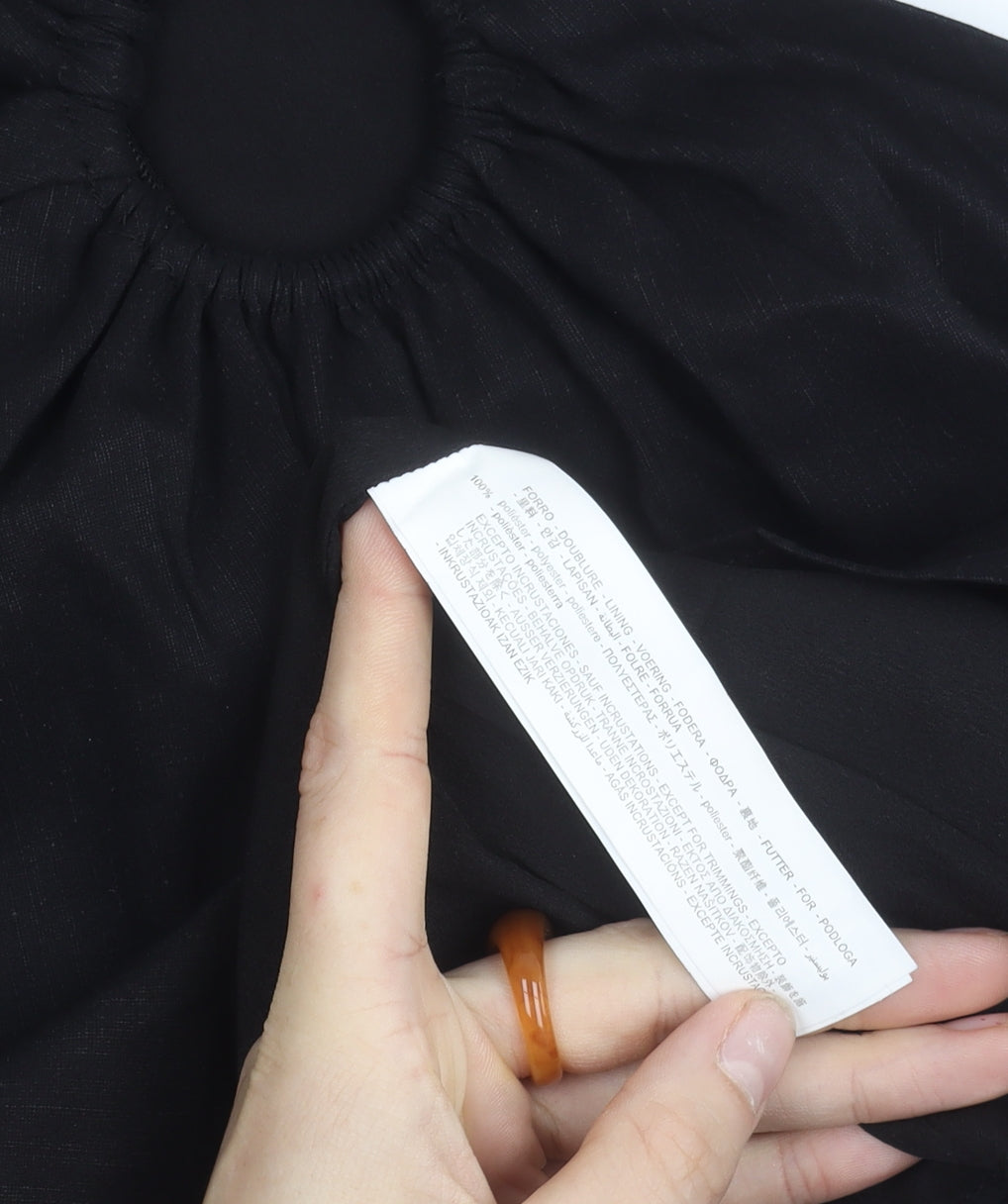 Zara Women Black M Strapless Mini Cut Out Dress