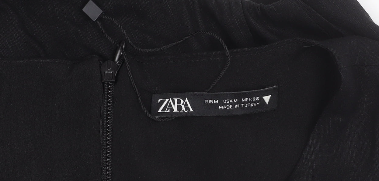 Zara Women Black M Strapless Mini Cut Out Dress