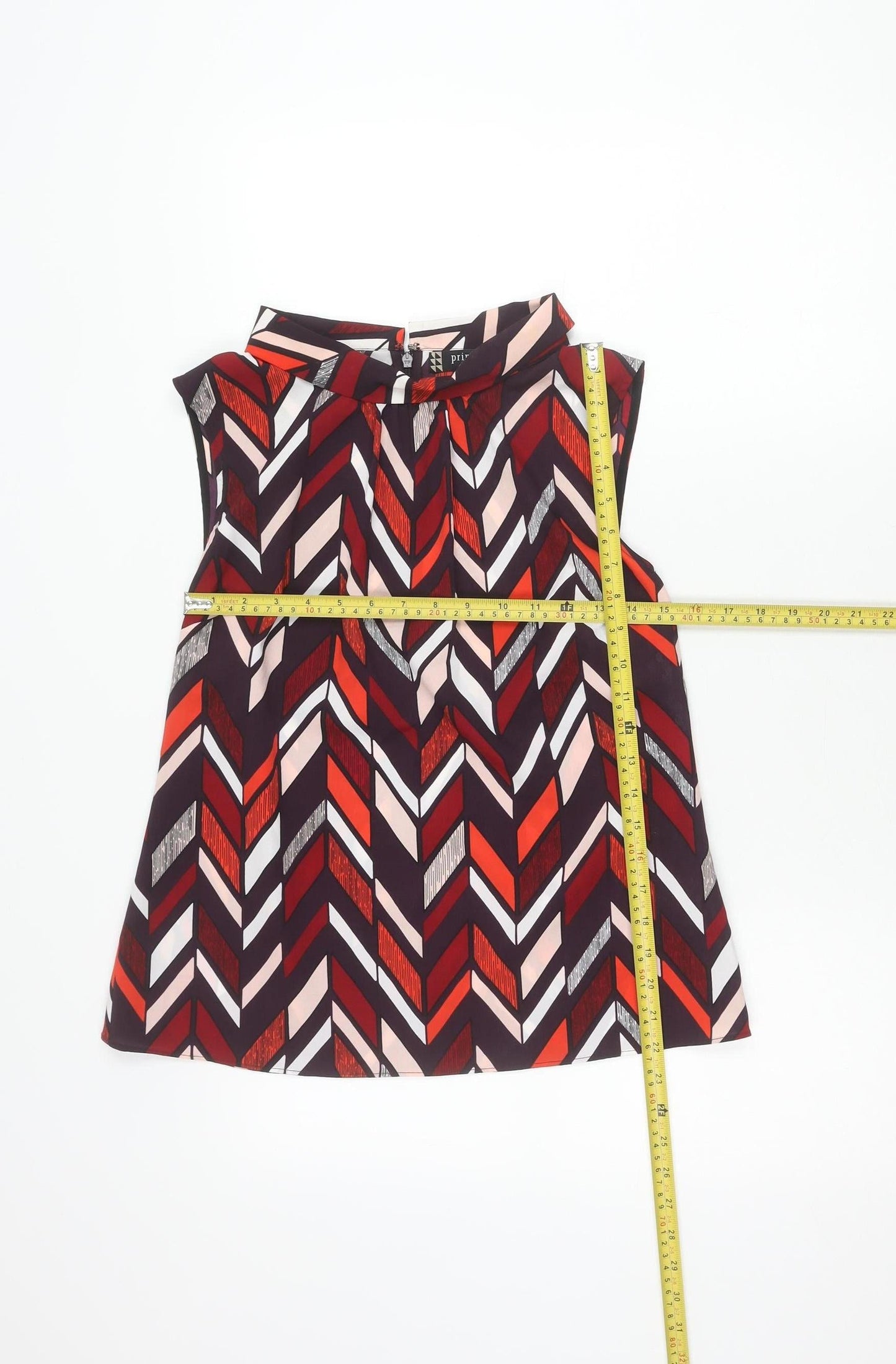 Principles by Ben de Lisi Womens Multicoloured Geometric Zip Blouse Size 12