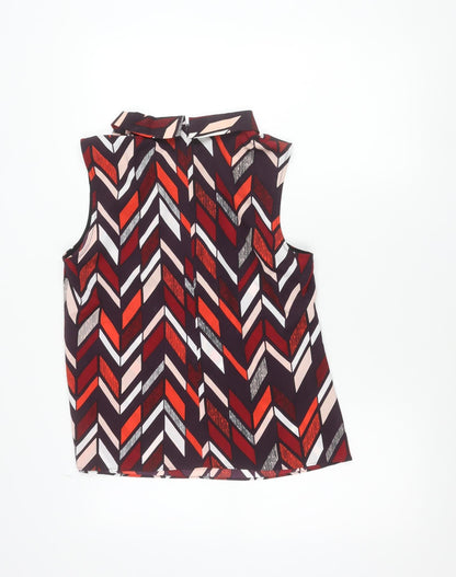 Principles by Ben de Lisi Womens Multicoloured Geometric Zip Blouse Size 12
