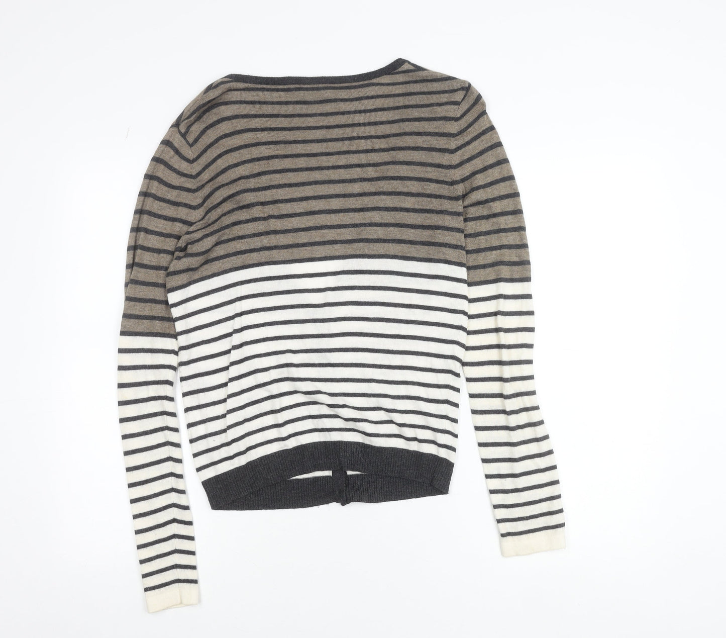 Mexx Women’s Multicoloured Striped V-Neck Wool Blend Cardigan M
