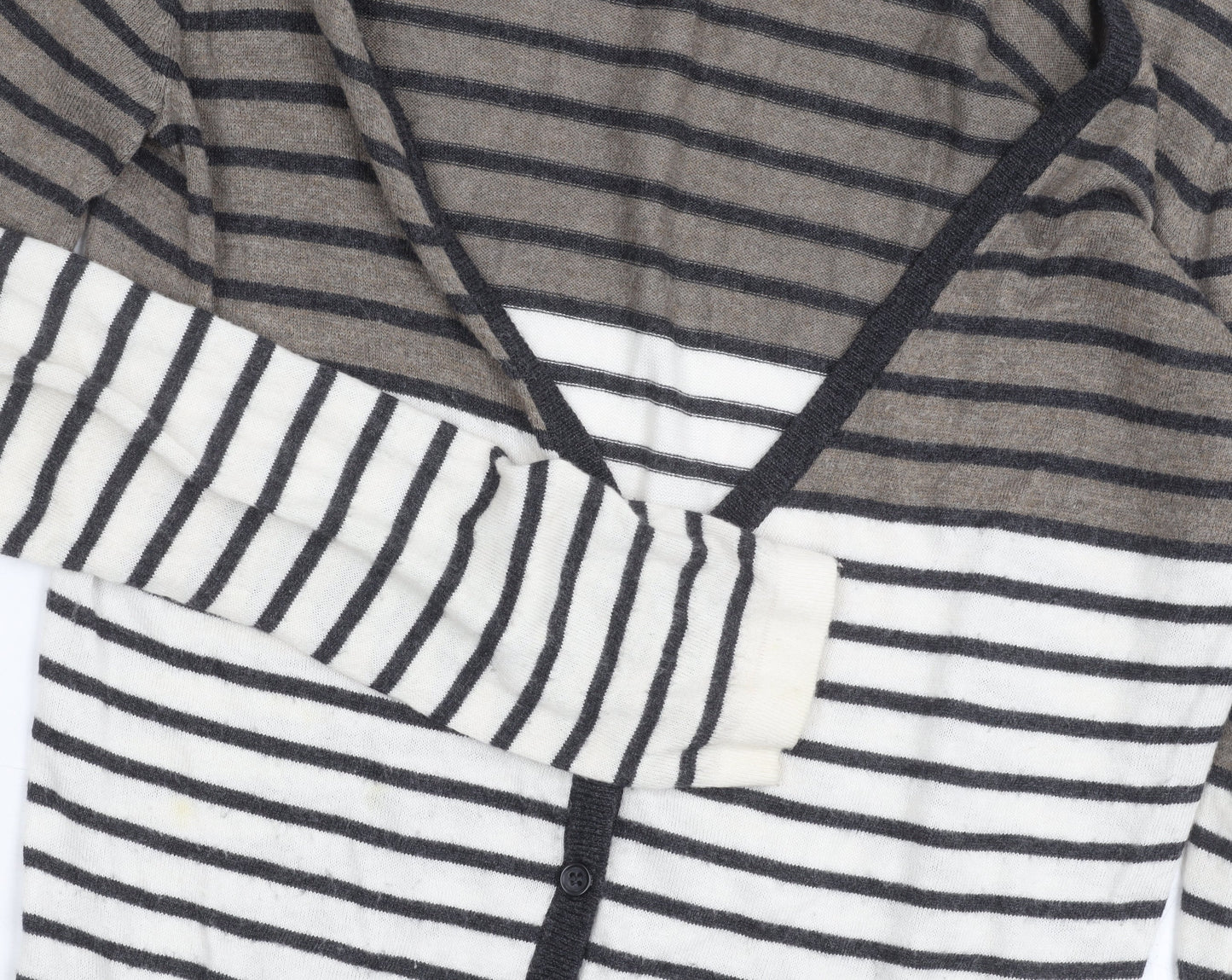 Mexx Women’s Multicoloured Striped V-Neck Wool Blend Cardigan M