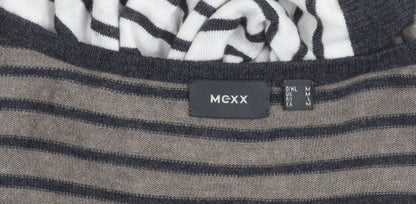 Mexx Women’s Multicoloured Striped V-Neck Wool Blend Cardigan M