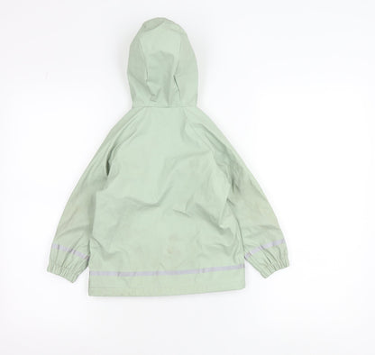 Lupilu Girls Green Hooded Rain Coat 2-4 Years Lined Waterproof Jacket