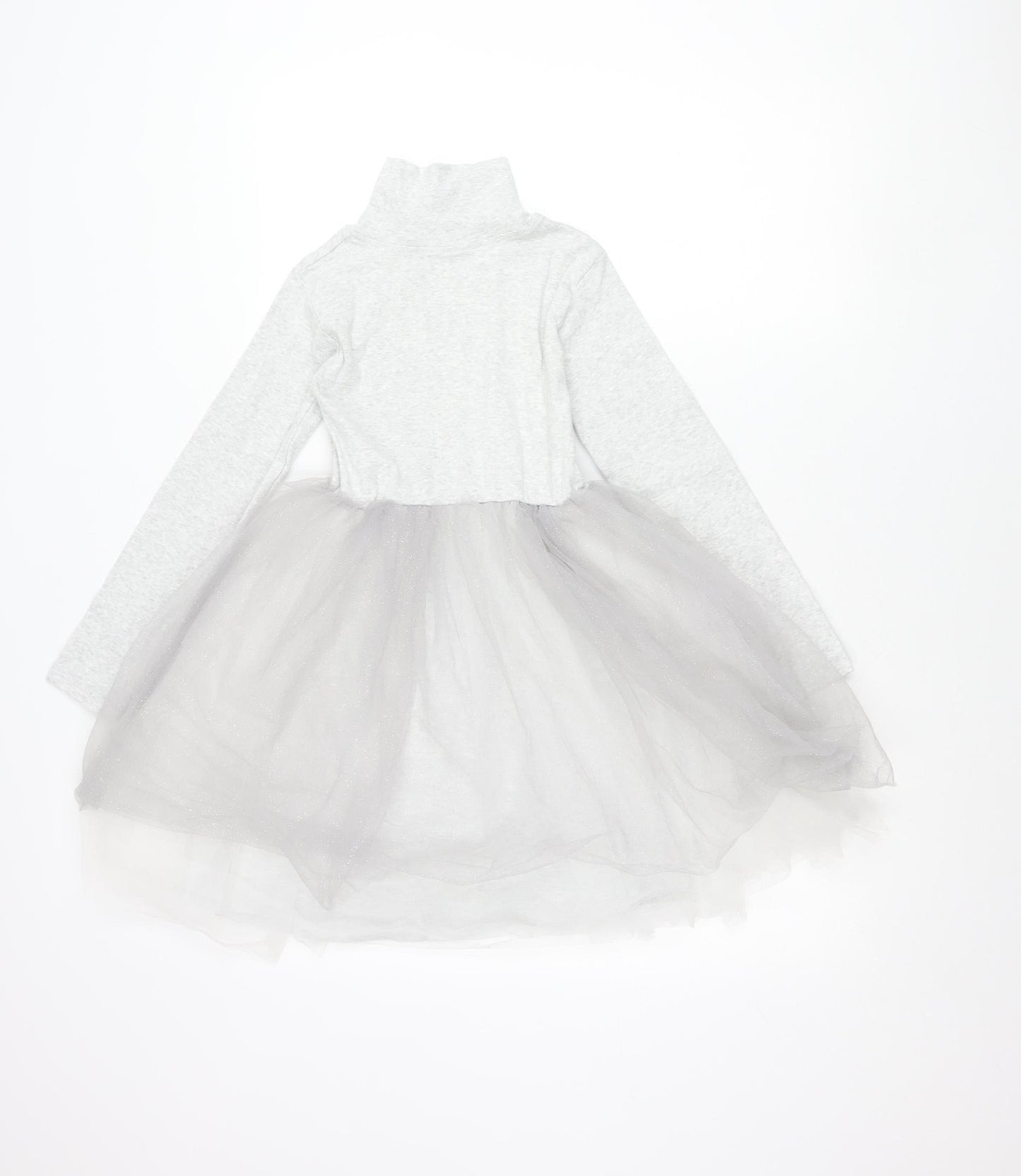 Leigh Tucker Willow Teens Grey A-Line Party Dress Size 6 Long Sleeve