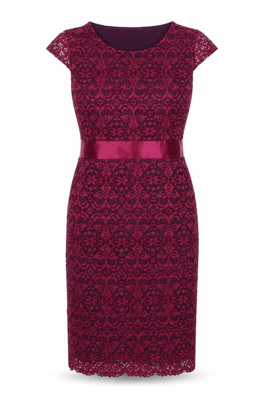 Joe Browns Women’s Purple Lace Sheath Dress Size 10 Knee Length