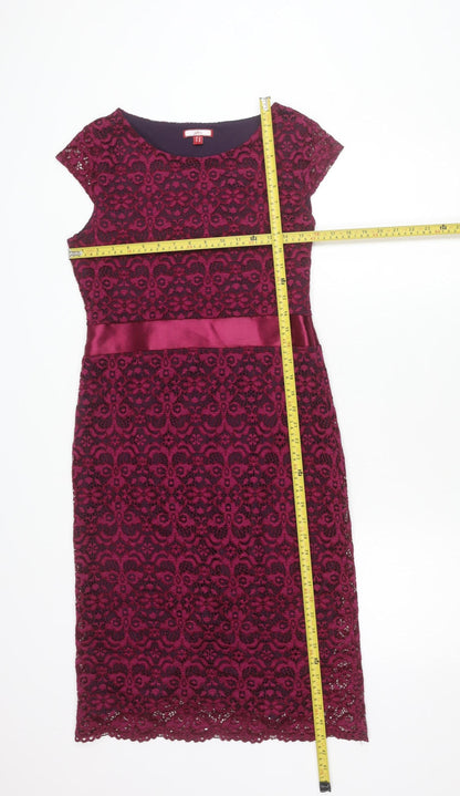 Joe Browns Women’s Purple Lace Sheath Dress Size 10 Knee Length