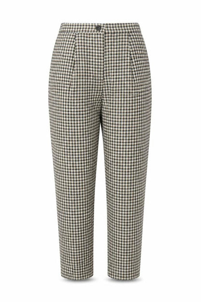 H&M Divided Women’s Beige Check Stretch Trousers Size 10