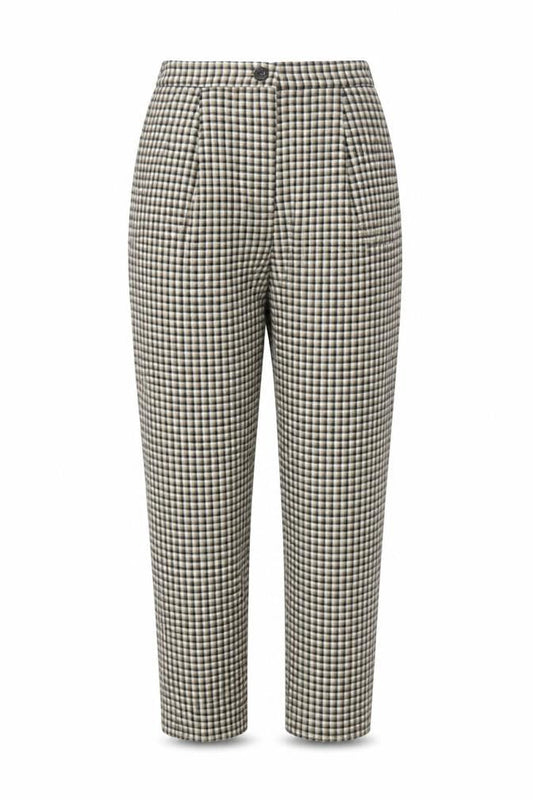 H&M Divided Women’s Beige Check Stretch Trousers Size 10